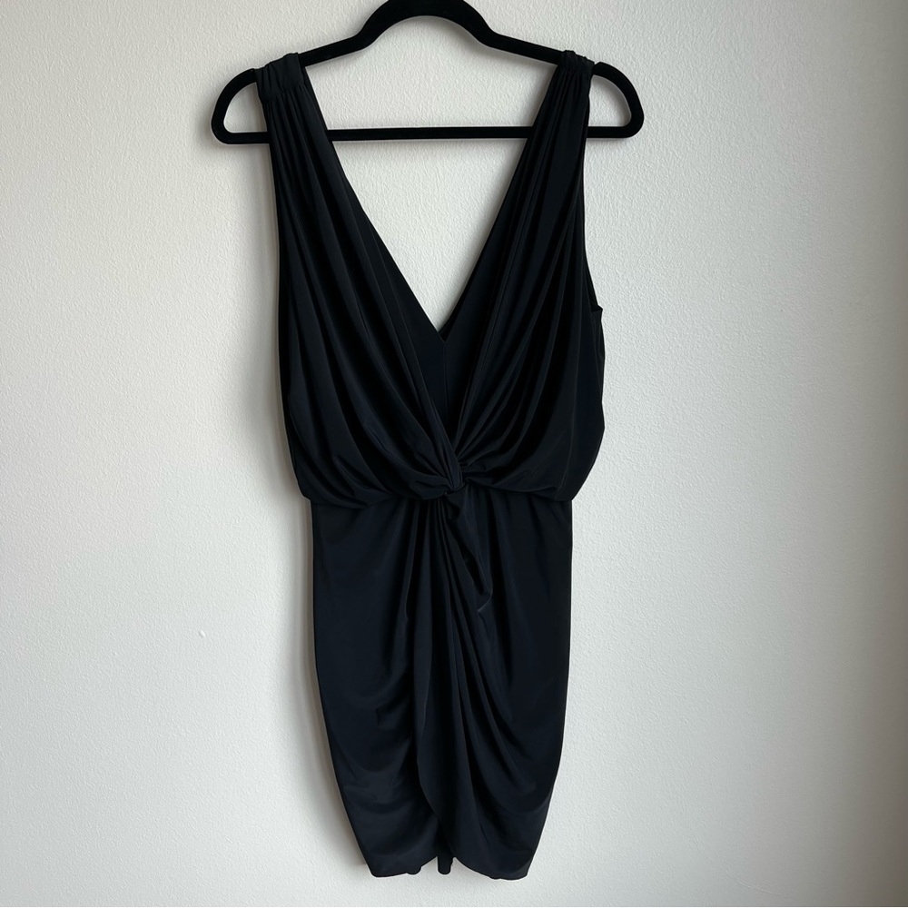 Misa Los Angeles Black Leza Draped Jersey Tank Dress, Size Medium - Picture 7 of 13